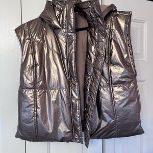 Anthropologie Metallic Puffer Vest size M